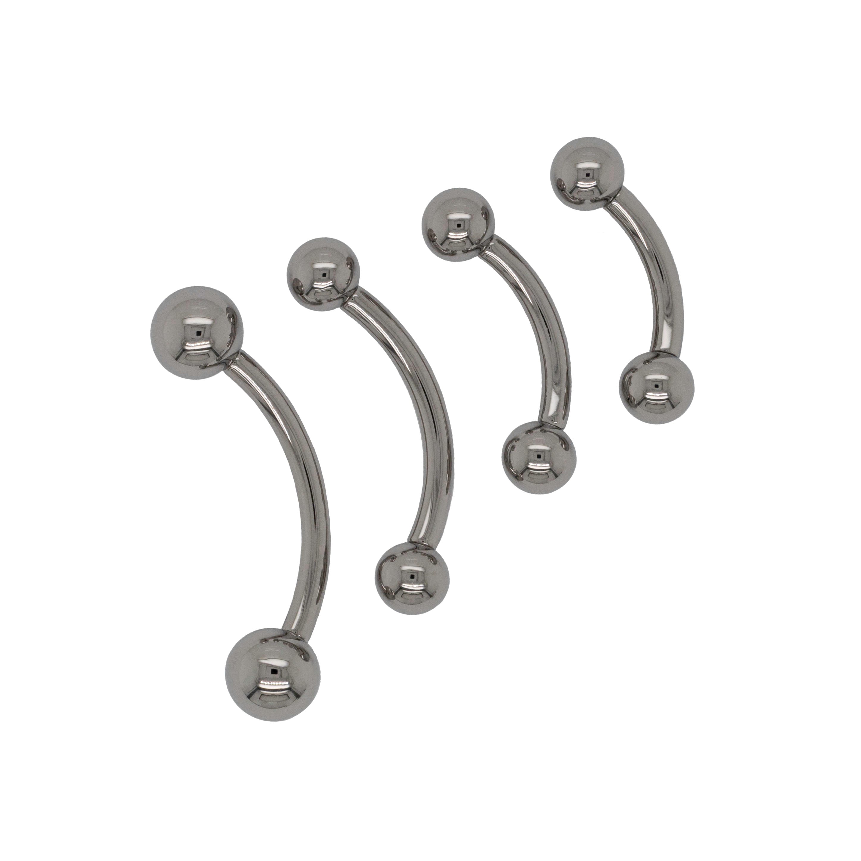 16g Threaded Curved Shaft w/ Bead