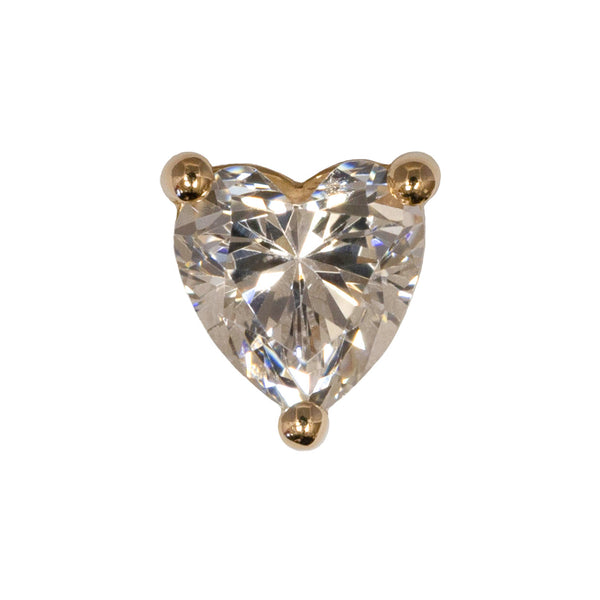 Gold Heart Prong Set Gem