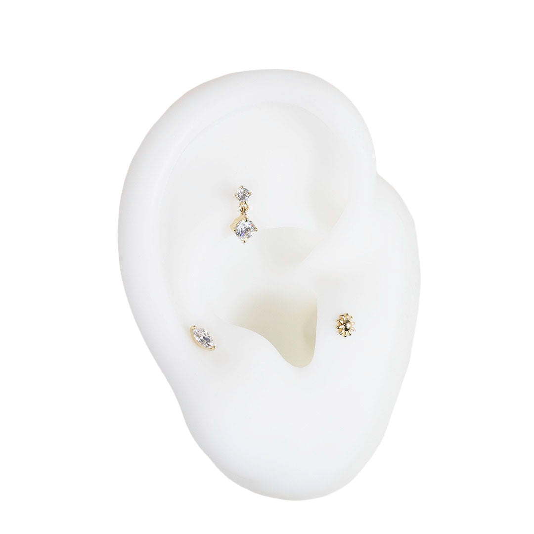 Gold Marquise Prong Set Gem