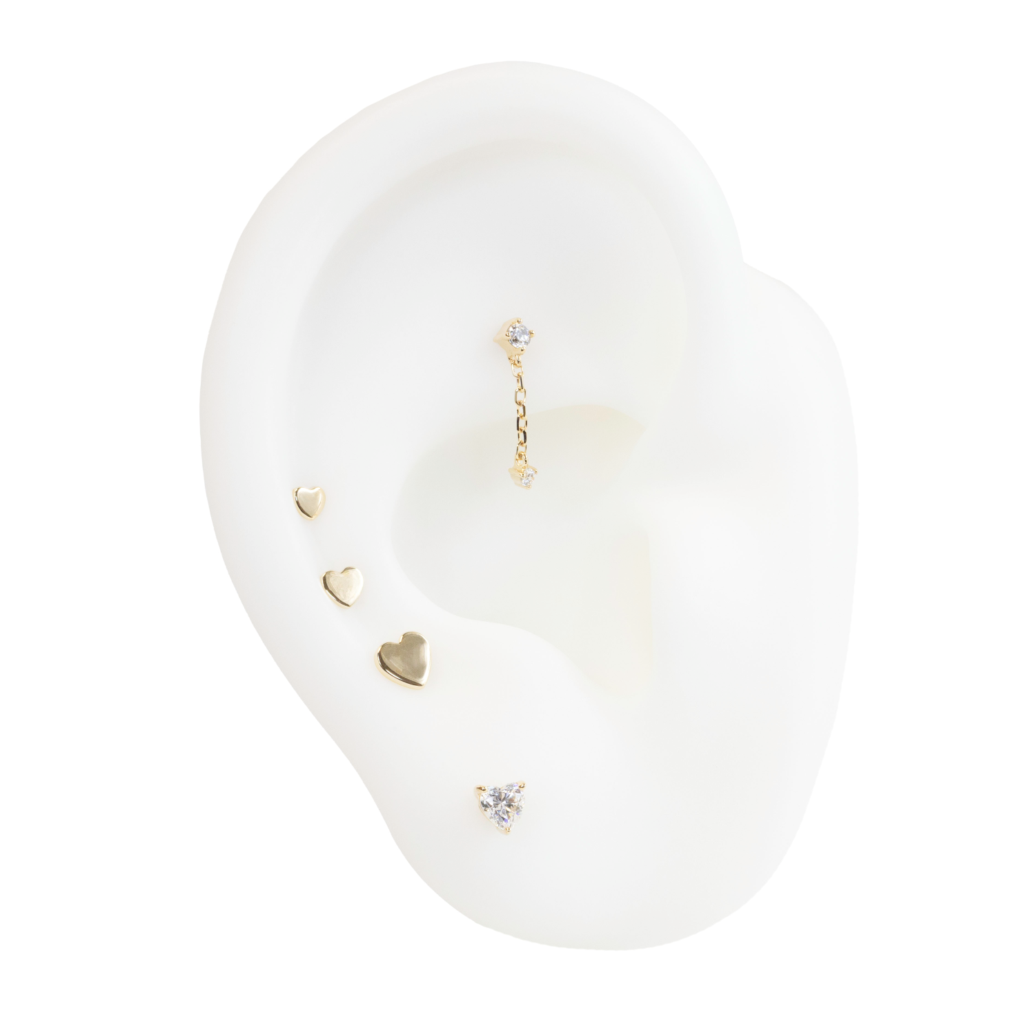 Gold Heart Prong Set Gem