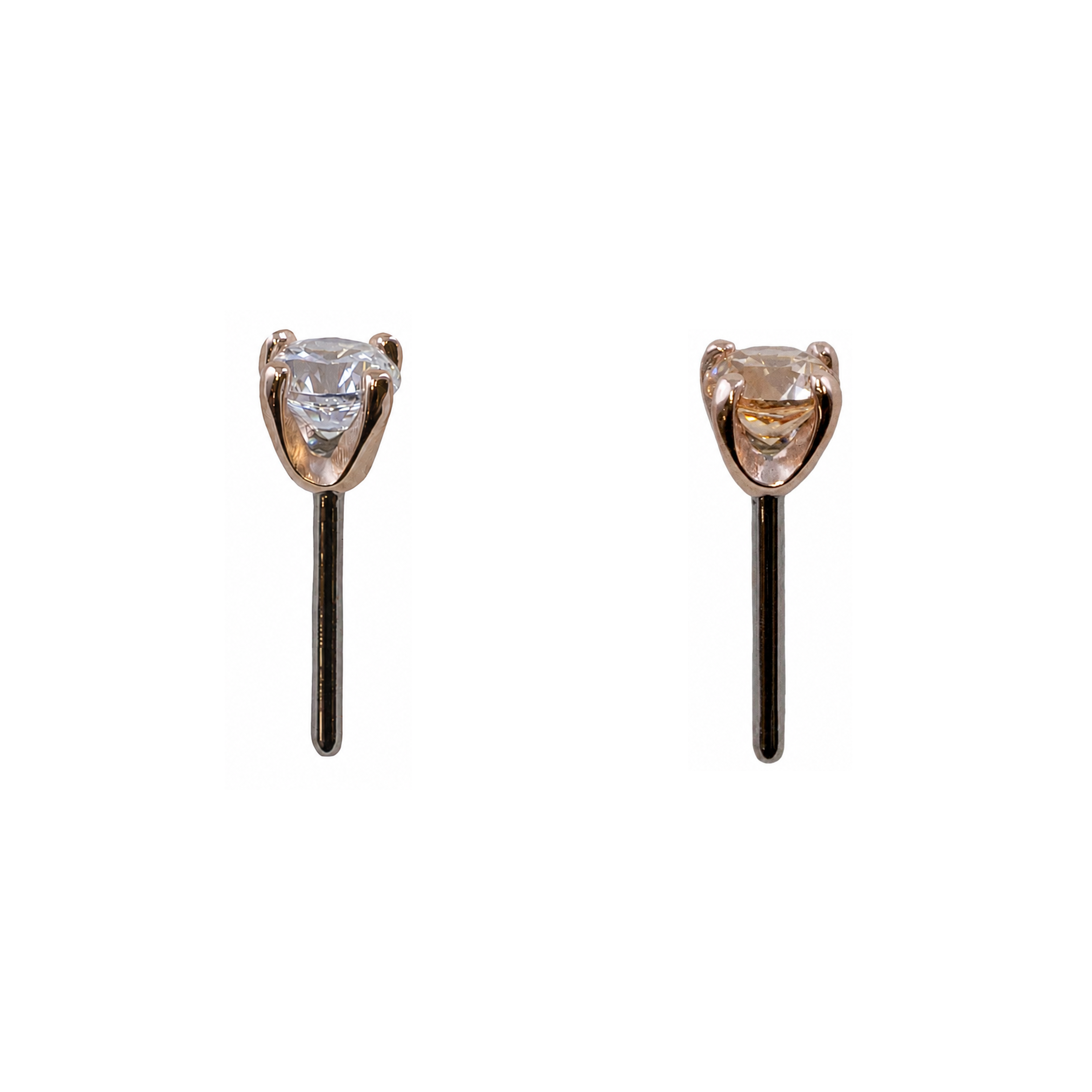 14K Rose Gold Prong Set Gem