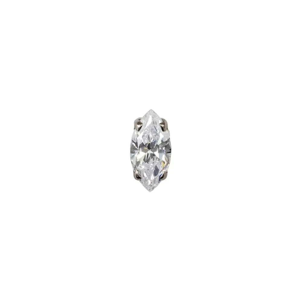 White 6.0 - Marquise Prong Set Gem