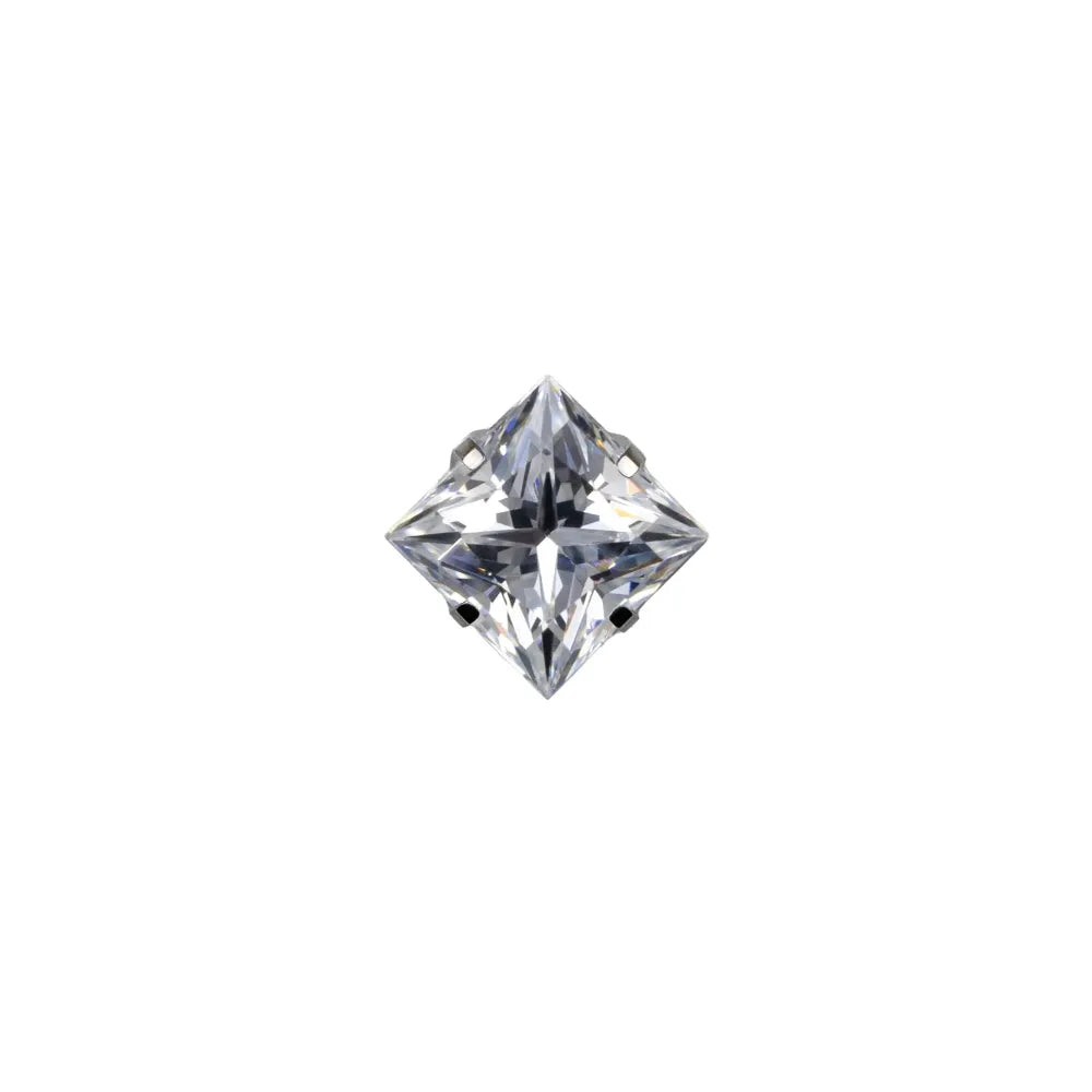 White 3.0 - Square Princess Prong Set Gem