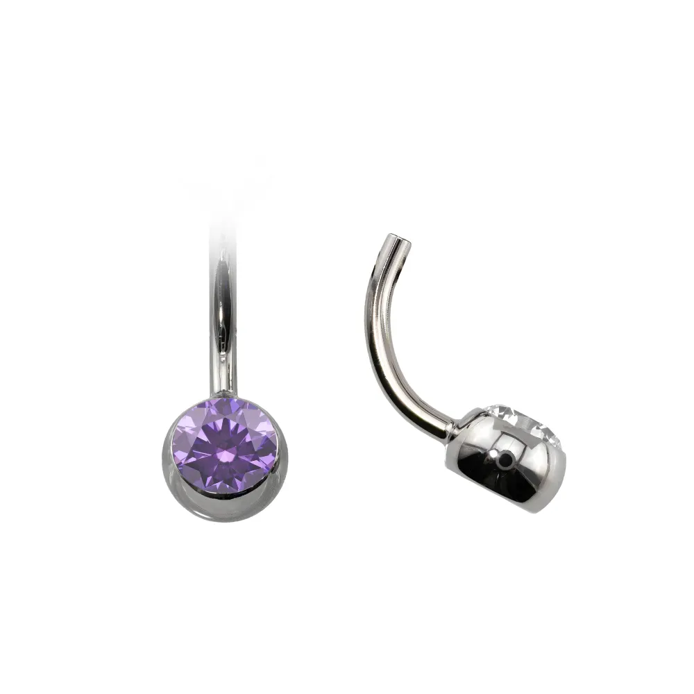 Curved Navel Barbell (Topless) with Gem