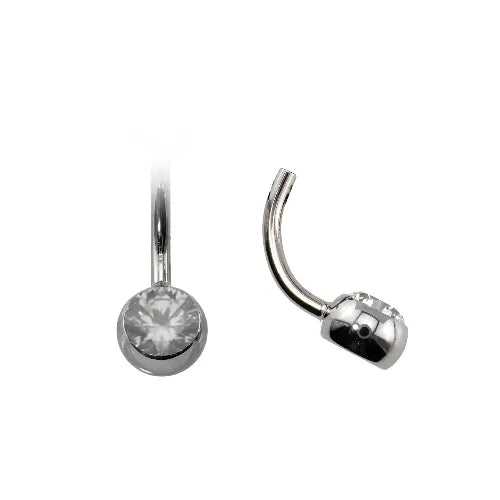 Curved Navel Barbell (Topless) with Gem