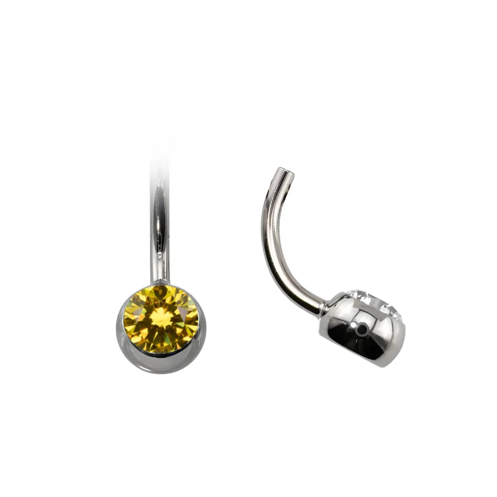 Curved Navel Barbell (Topless) with Gem