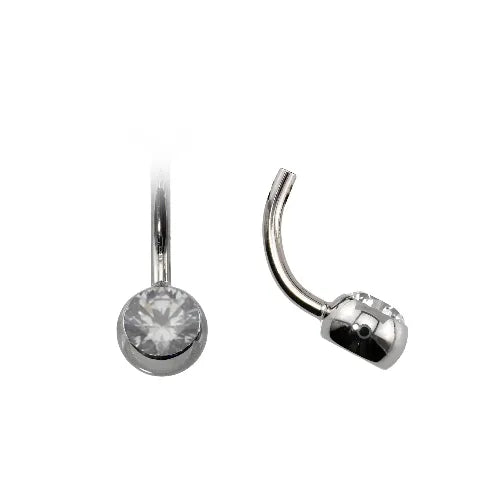 Curved Navel Barbell (Topless) with Gem