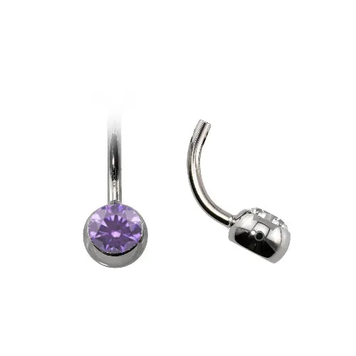 Curved Navel Barbell (Topless) with Gem