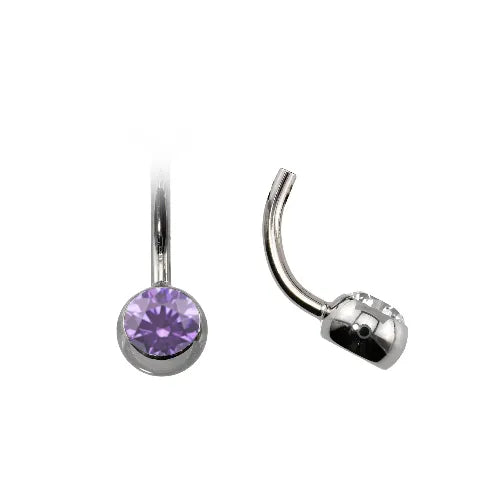 Curved Navel Barbell (Topless) with Gem