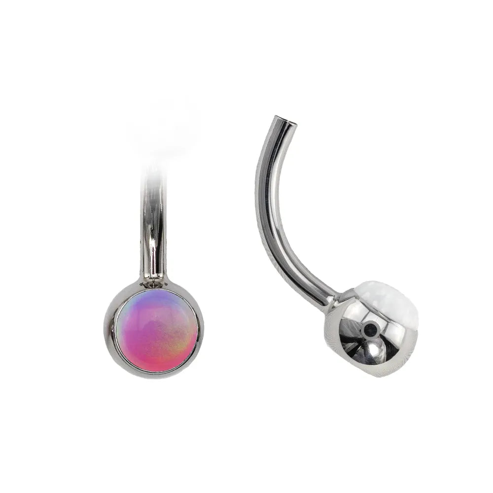 Curved Navel Barbell (Topless) with Cabochon