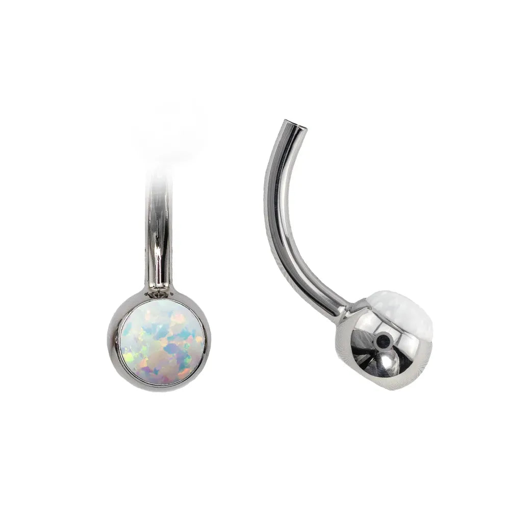Topless Curved Navel Barbell with Cabochon