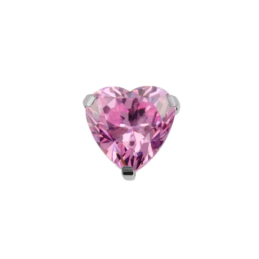 Pink 4.0 - Heart Prong Set Gem