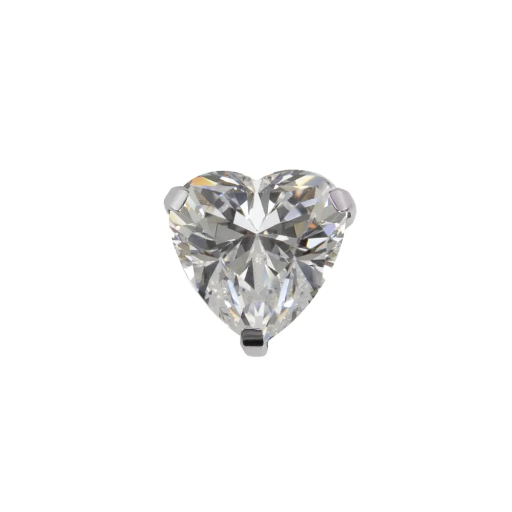 White 4.0 - Heart Prong Set Gem