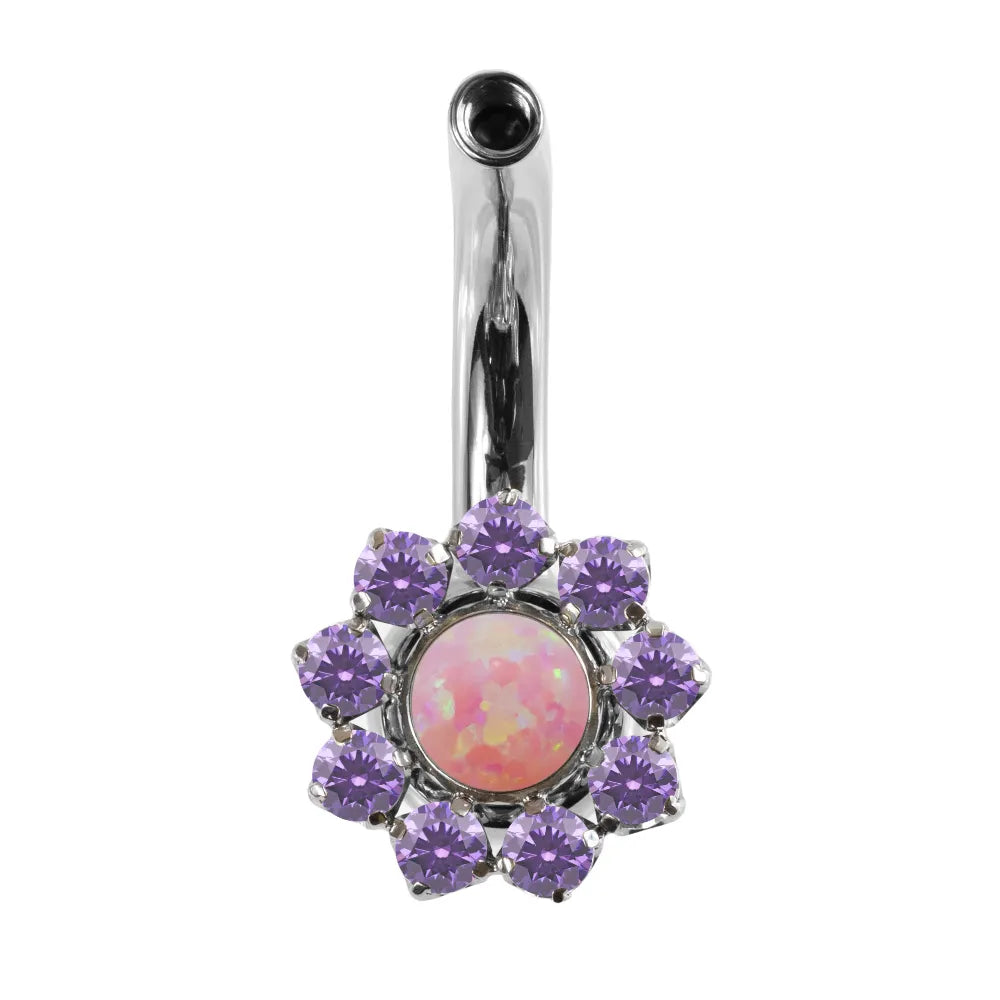 Interchangeable Navel Curve w/ Sunflower