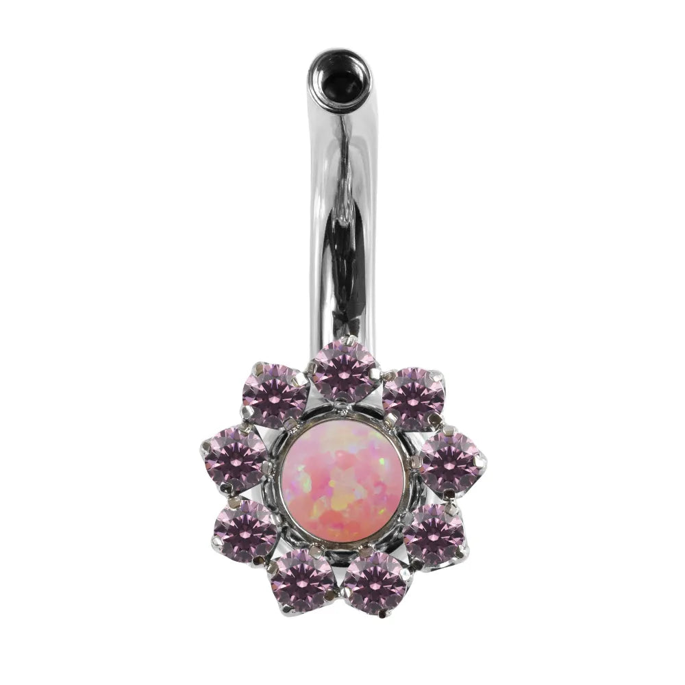 Interchangeable Navel Curve w/ Sunflower