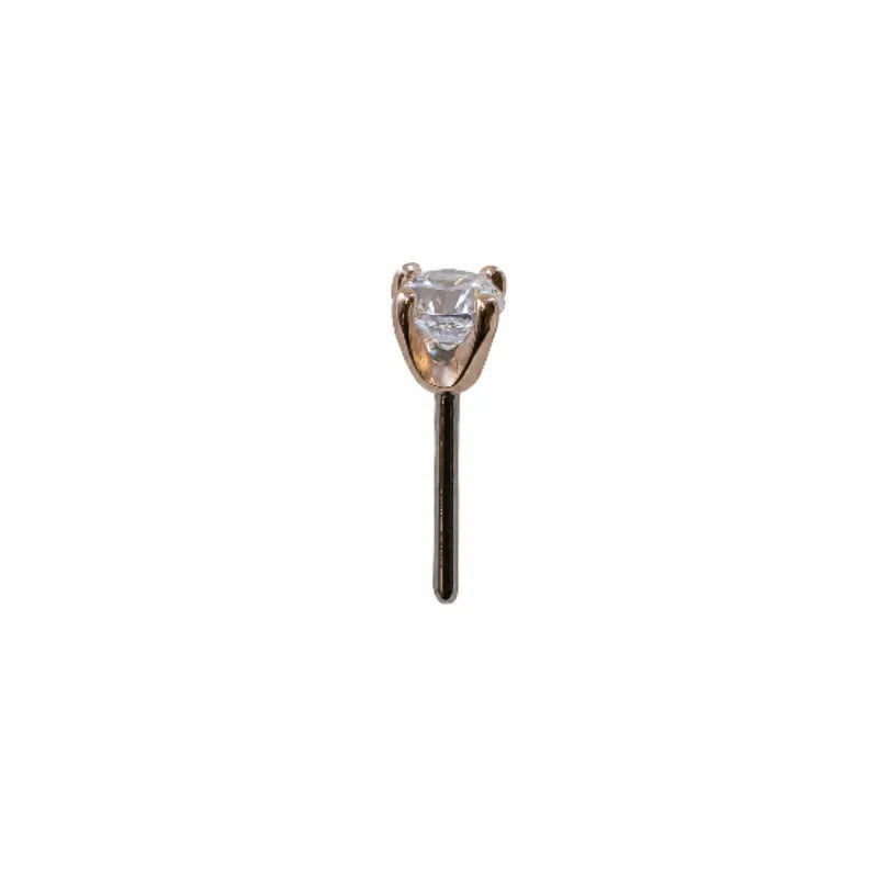 14K Rose Gold Prong Set Gem