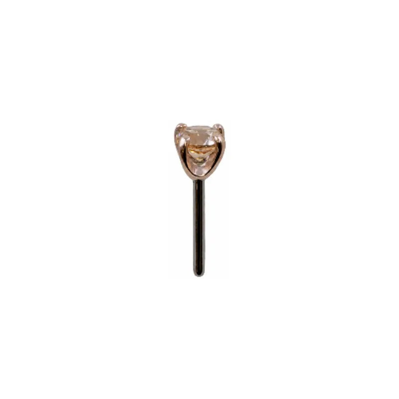 14K Rose Gold Prong Set Gem