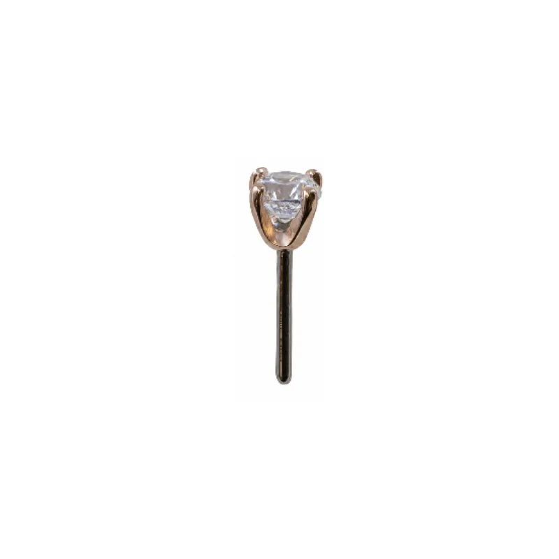 14K Rose Gold Prong Set Gem