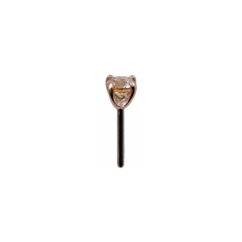 14K Rose Gold Prong Set Gem