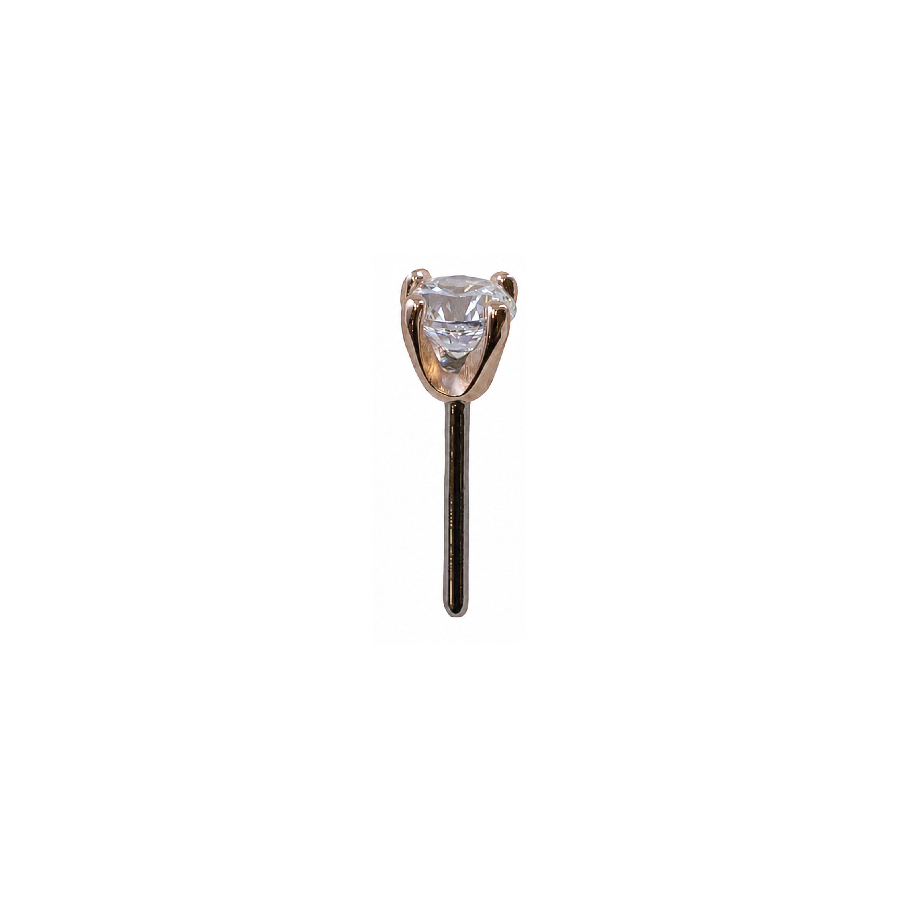 14K Rose Gold Prong Set Gem